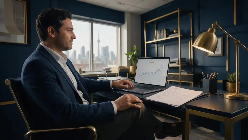 Entrepreneur reviewing a business purchase financing plan