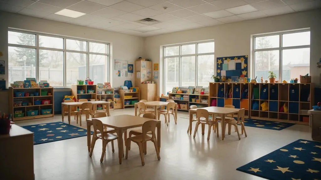 Bright licensed child care classroom