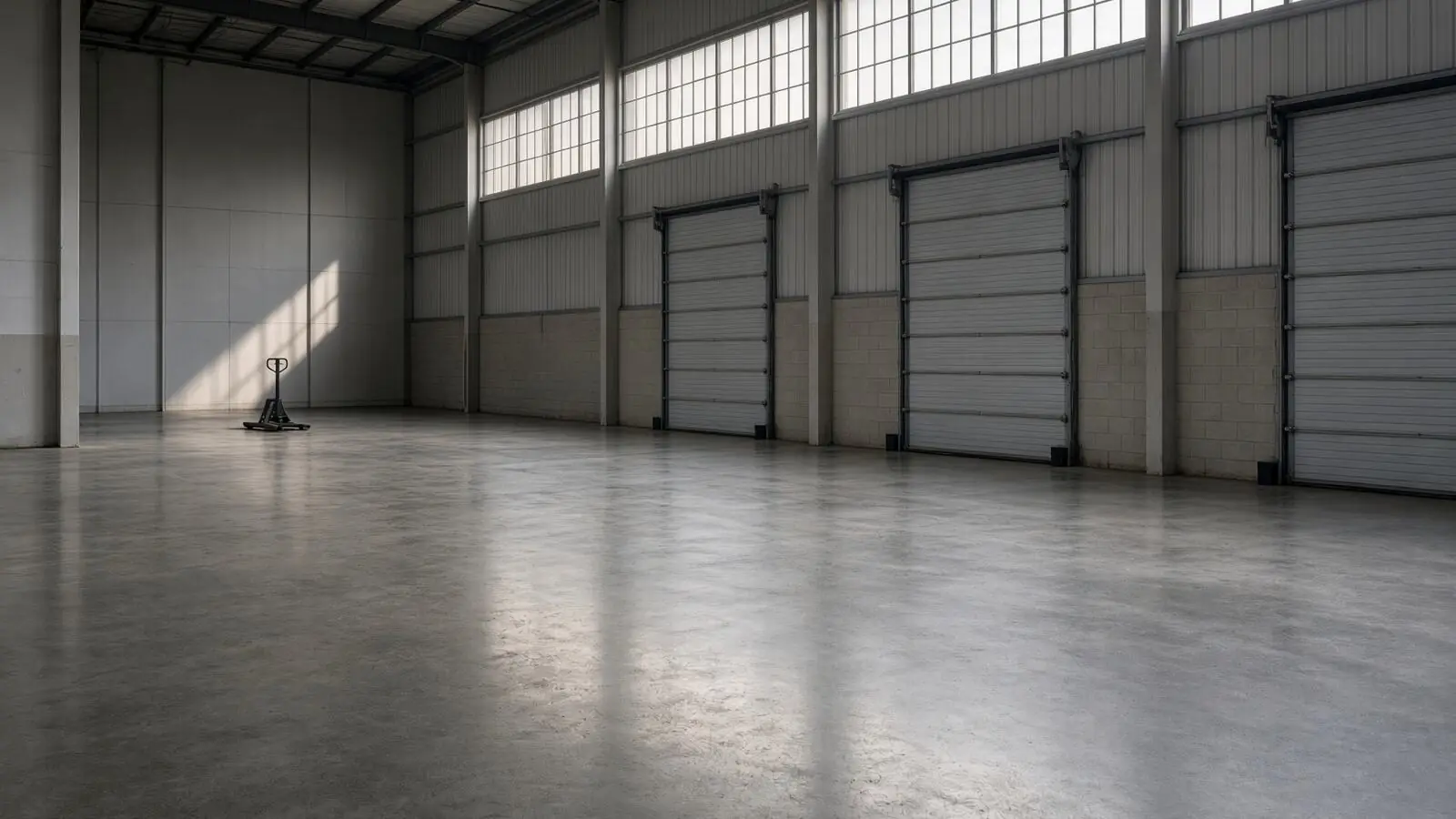 Empty industrial unit with loading doors in the GTA